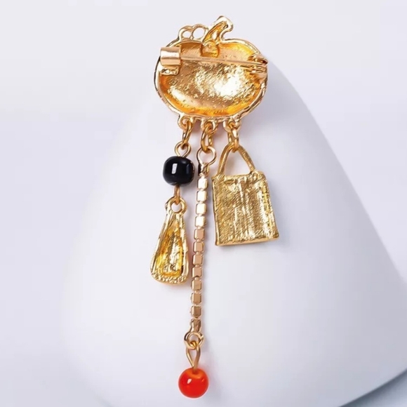 Pumpkin Halloween Ghost Candy Corn Jack-O-Lantern Rhinestone Crystal Brooch Pin - Picture 3 of 5